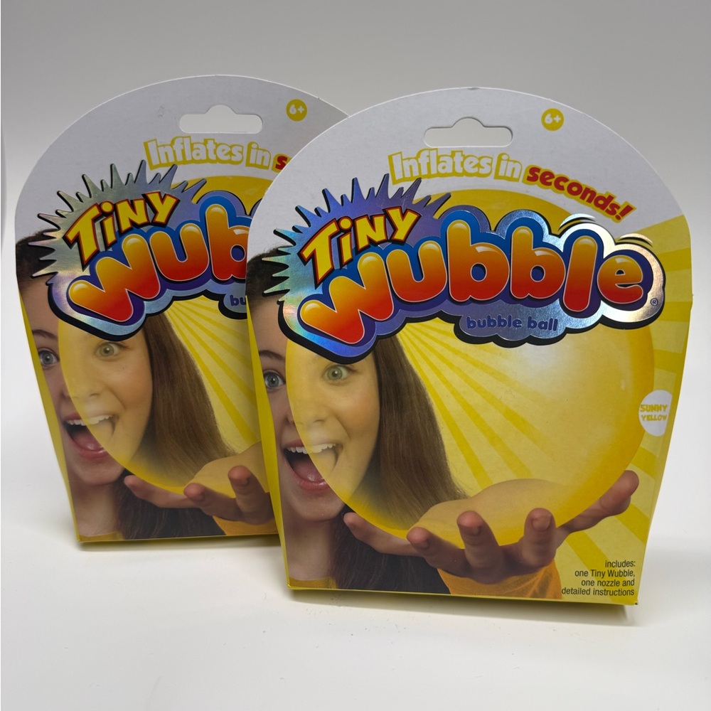 2 sunny yellow tiny wubble bubble ball
